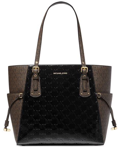 michael michael kors voyager large east west top zip tote|logo voyager east west tote.